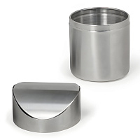 Урна для мусора 1,2 л LAIMA настольная, с качающейся крышкой, d 12х16,5 см, нержавеющая сталь, матов