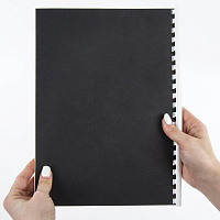 Обложки картонные для переплета БОЛЬШОЙ ФОРМАТ А3, КОМПЛЕКТ 100 шт., тиснение под кожу, 230 г/м2, че