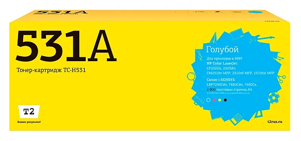 купить совместимый Картридж T2 CC531A голубой совместимый с принтером HP (TC-H531) 