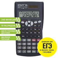 Калькулятор инженерный двухстрочный STAFF STF-810 (181х85 мм), 240 функций, 10+2 разрядов, двойное п