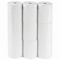 Чековая лента ТЕРМОБУМАГА 80 мм (диаметр 63 мм, длина 60 м, втулка 12 мм) КОМПЛЕКТ 9 шт., BRAUBERG, 