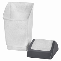 Ведро-контейнер 15 л, с крышкой (качающейся), для мусора, "Хапс", 46х26х25 см, серое, IDEA, М 2471