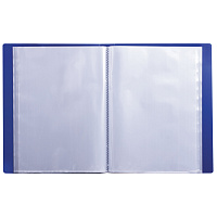 Папка 100 вкладышей BRAUBERG диагональ, темно-синяя, 0,9 мм, 221333