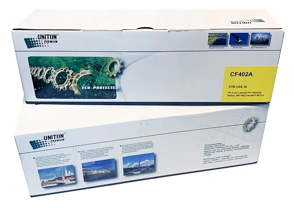 купить совместимый Картридж UNITON Premium GREEN LINE CF402A желтый совместимый с принтером HP (122333) 