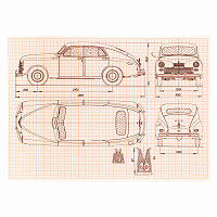 Бумага масштабно-координатная (миллиметровая), скоба, А4, оранжевая, 16 листов, 65 г/м2, STAFF, 1134