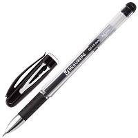 Ручка гелевая с грипом BRAUBERG "Geller", ЧЕРНАЯ, игольчатый узел 0,5 мм, линия письма 0,35 мм, 1411