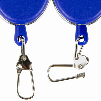 Держатель-рулетка для бейджей, 70 см, карабин, синий, в блистере, BRAUBERG, 238239