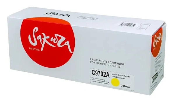 купить совместимый Картридж SAKURA C9702A желтый совместимый с принтером HP (SAC9702A) 