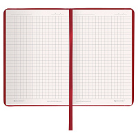 Блокнот МАЛЫЙ (100x150 мм) А6, BRAUBERG "Metropolis Special", под кожу, 80 л., клетка, красный, 1115
