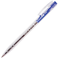 Ручка шариковая автоматическая STAFF "Basic" BPR-245, СИНЯЯ, корпус прозрачный, 0,7 мм, линия письма