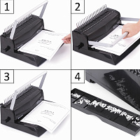 Переплетная машина для пластиковой пружины BRAUBERG B12, пробивает до 12 листов, сшивает до 450 лист