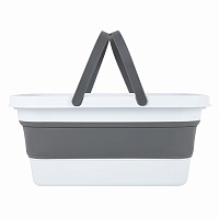 Таз складной силиконовый 16 литров со складными ручками 47х28 см для дома и дачи, LAIMA Home, 608671