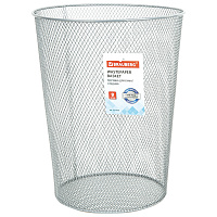 Корзина для бумаг, 9 л, металлическая, серебристая, BRAUBERG "Germanium", 231959