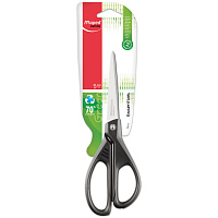 Ножницы MAPED (Франция) "Essentials Green", 210 мм, черные, эргономичные ручки, картонная упаковка с
