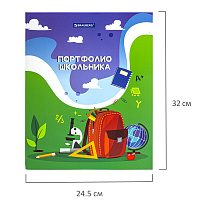 Папка-портфолио школьника/дошкольника "ШКОЛЬНАЯ ИСТОРИЯ", 4 кольца, обложка твёрдая матовая, BRAUBER
