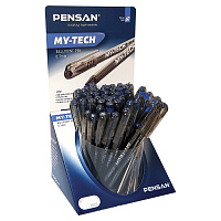 Ручка шариковая масляная PENSAN "My-Tech", СИНЯЯ, ДИСПЛЕЙ, игольчатый узел 0,7 мм, линия письма 0,35