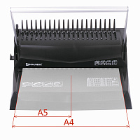 Переплетная машина для пластиковой пружины BRAUBERG B12, пробивает до 12 листов, сшивает до 450 лист