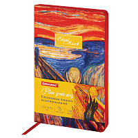 Ежедневник недатированный А5 (138х213 мм), BRAUBERG VISTA, под кожу, гибкий, 136 л., "Edvard Munch",