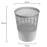 Корзина для бумаг BRAUBERG сетчатая, 14 л, серая, 237004