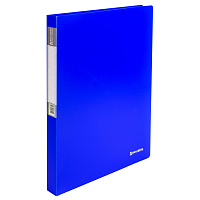 Папка на 2 кольцах BRAUBERG "Neon", 25 мм, внутренний карман, неоновая, синяя, до 170 листов, 0,7 мм