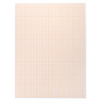 Бумага масштабно-координатная (миллиметровая), скоба, БОЛЬШОЙ ФОРМАТ А3, оранжевая, 8 листов, 65 г/м