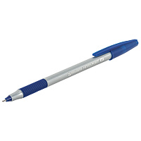 Ручка шариковая с грипом BRAUBERG "i-STICK POINT", СИНЯЯ, корпус серый, игольчатый узел 0,7 мм, лини
