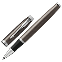 Ручка-роллер PARKER "IM Core Dark Espresso CT", корпус кофейный лак, хромированные детали, черная, 1