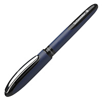 Ручка-роллер SCHNEIDER "One Business", ЧЕРНАЯ, корпус темно-синий, узел 0,8 мм, линия письма 0,6 мм,
