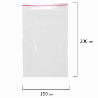 Пакеты с замком ZIP LOCK "зиплок", комплект 100 шт., 150х200 мм, ПВД, толщина 40 микрон, BRAUBERG, 6