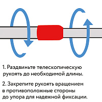 Швабра самоотжимная, скручивающийся отжим, МОП из микрофибры, телескопический черенок 96 см, LAIMA, 