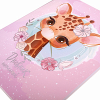 Дневник 1-4 класс 48 л., кожзам (гибкая), печать, фольга, ЮНЛАНДИЯ, "Милый Жираф", 106163