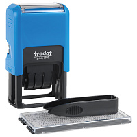 Датер самонаборный, 2 строки + дата, оттиск 41х24 мм, сине-красный, TRODAT 4750, касса в комплекте, 