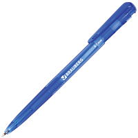 Ручка шариковая автоматическая BRAUBERG "Dialog", СИНЯЯ, корпус тонированный синий, узел 0,7 мм, лин