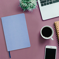 Блокнот А5 (148x218 мм), BRAUBERG "Metropolis Mix", под кожу, 80 л., клетка, голубой, 111040