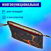 Папка для тетрадей BRAUBERG А4, 1 отделение, полиэстер, на молнии, с ручкой, "Keep out", 270942