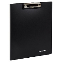 Папка-планшет BRAUBERG "Стандарт", А4 (310х230 мм), с прижимом и крышкой, пластик, черная, 0,9 мм, 2