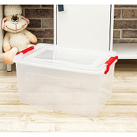 Ящик-контейнер для хранения 25 л, С КРЫШКОЙ НА ЗАЩЕЛКАХ, 24х48х32 см, прозрачный, IDEA, М 2867, М286