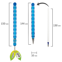 Ручка стираемая гелевая ЮНЛАНДИЯ "Горошек", СИНЯЯ, прорезиненный корпус ассорти, линия письма 0,35 м