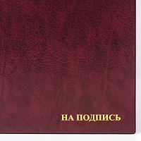 Папка адресная ПВХ "НА ПОДПИСЬ", формат А4, увеличенная вместимость до 100 листов, бордовая, "ДПС", 