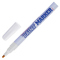 Маркер-краска лаковый (paint marker) MUNHWA "Slim", 2 мм, БЕЛЫЙ, нитро-основа, алюминиевый корпус, S