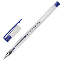 Ручка гелевая STAFF "Basic" GP-789, СИНЯЯ, корпус прозрачный, хромированные детали, узел 0,5 мм, 142