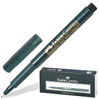 Ручка капиллярная (линер) FABER-CASTELL "Finepen 1511", ЧЕРНАЯ, корпус темно-зеленый, линия 0,4 мм, 